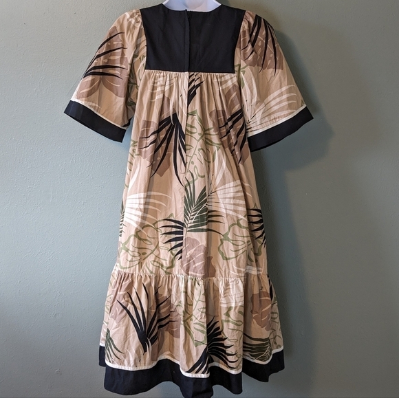 Vintage Tropical Smock Maxi Dress Size XS - Picture 9 of 11